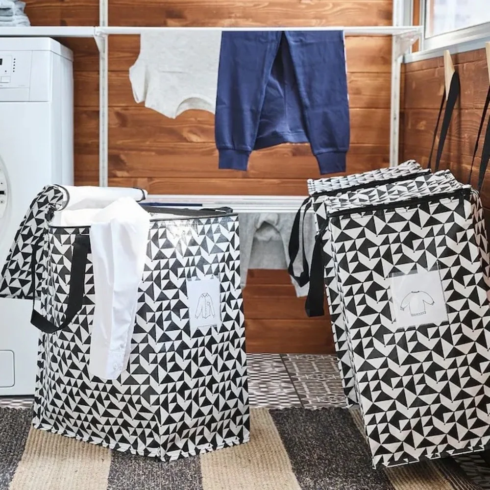 4 Geometric Black and White Tote Bags